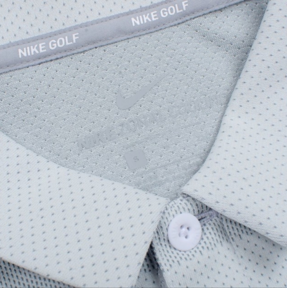 Nike Zonal Cooling Men's M Stripe Polo Lightweight White - Picture 3 of 13